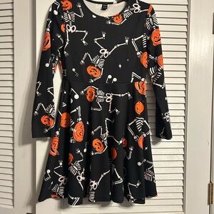 SHEIN Black and Orange Halloween Dress